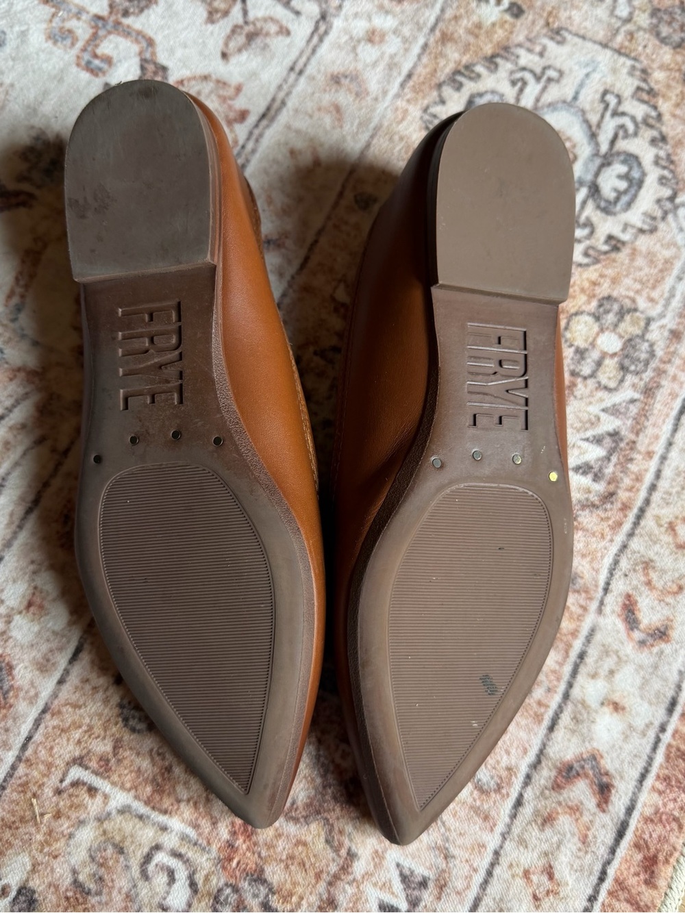 FRYE Women’s Pointed Toe Leather Flats - Brown - Picture 5 of 7